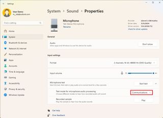 Microphone test communications